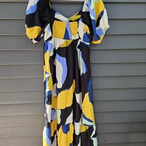 Colorful Abstract Print Women's Dress